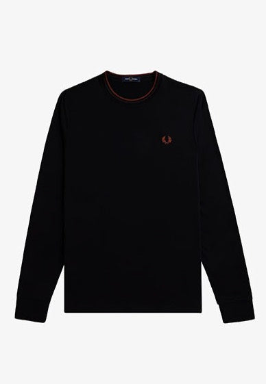 Fred Perry - Twin Tipped Black/Carrington Road Brick/Whisky Brown - Longsleeve Affordable Online