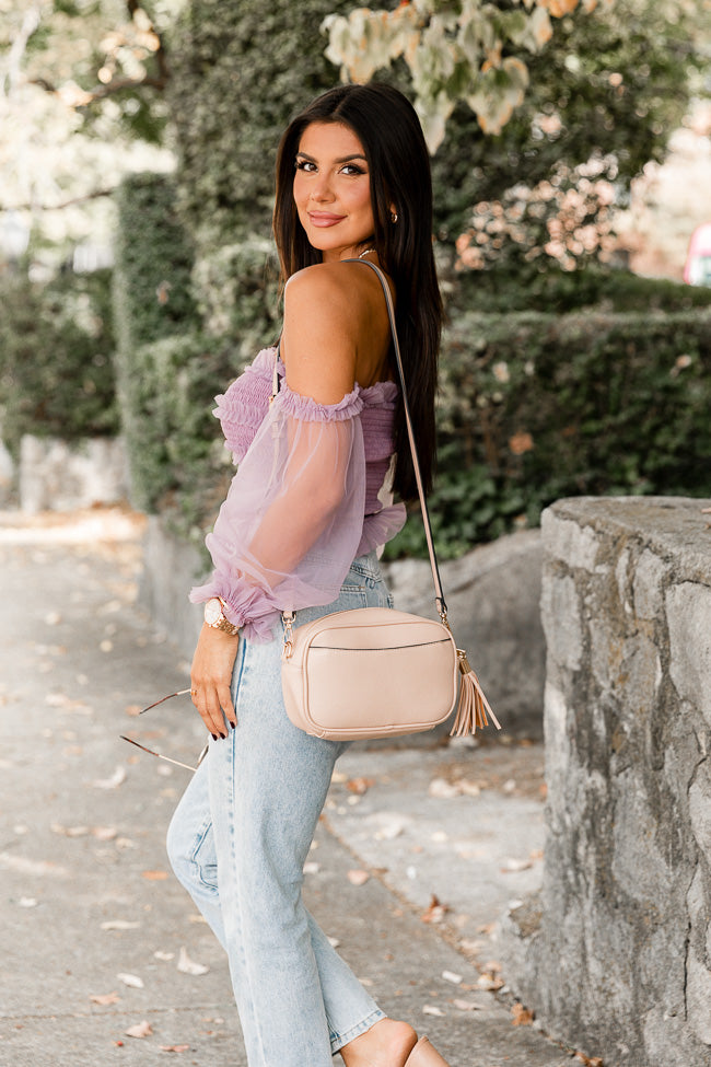 Happy Ever After Dusty Purple Ruffled Tulle Sleeved Blouse FINAL SALE Clearance Good Selling