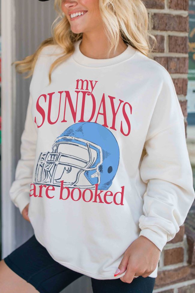 My Sundays Are Booked Cream Oversized Graphic Sweatshirt 2025 Cheap Online