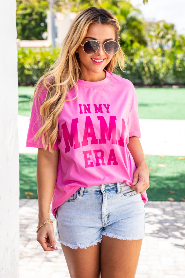 In My Mama Era Hot Pink Oversized Graphic Tee Buy Cheap Best