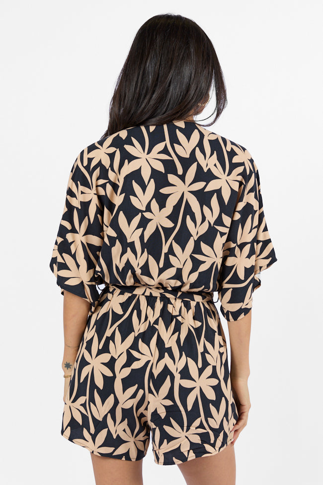 Palm Shores Neutral Print Surplice Romper Ost Release Dates