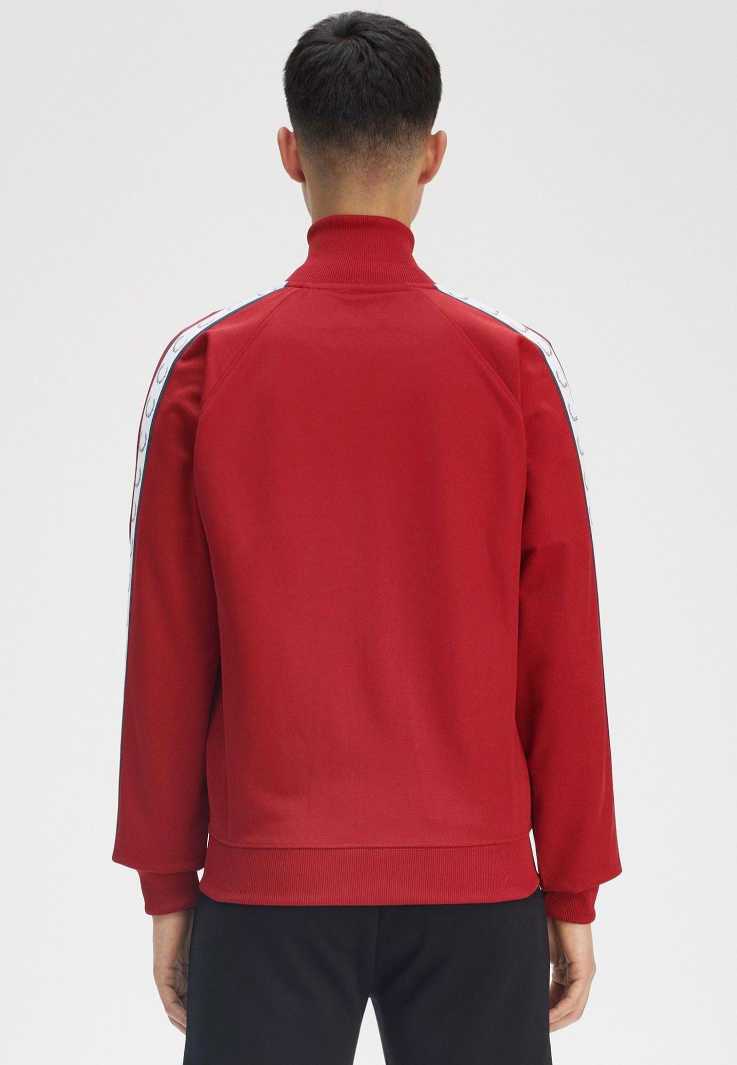 Fred Perry - Taped Track Burnt Red - Track Jacket Best Seller For Sale