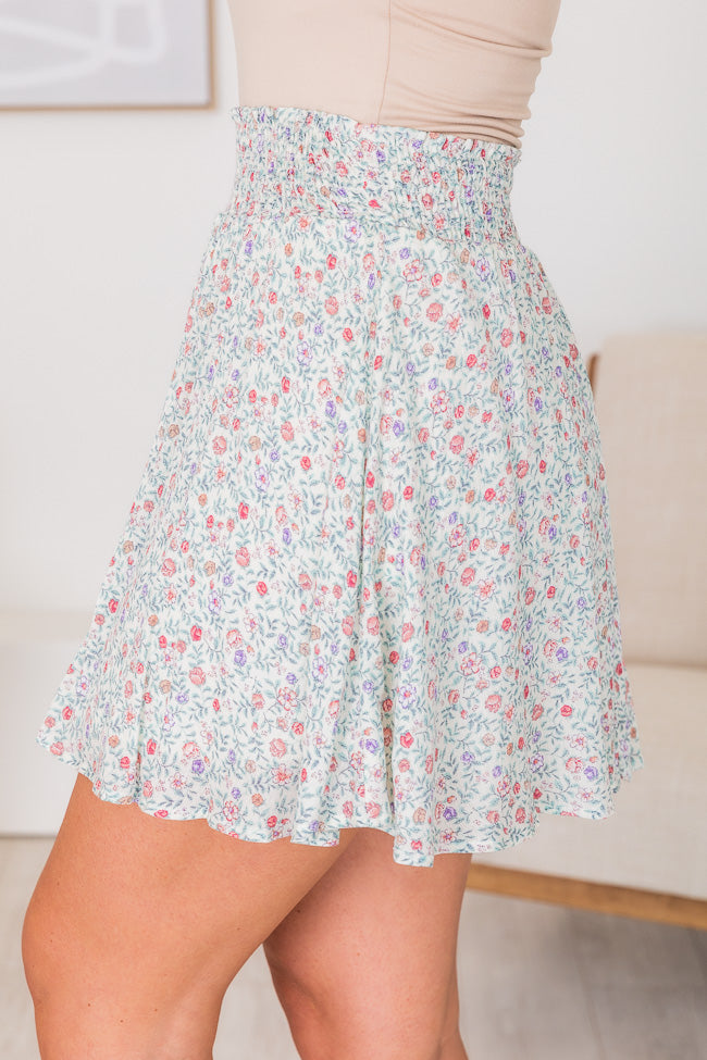 One More Time Ivory/Multi Floral Skirt FINAL SALE Clearance Cheap Online