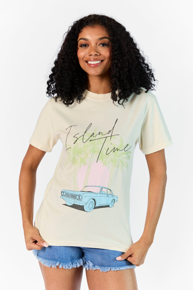 Island Time Ivory Comfort Color Graphic Tee Buy Cheap Clearance Store