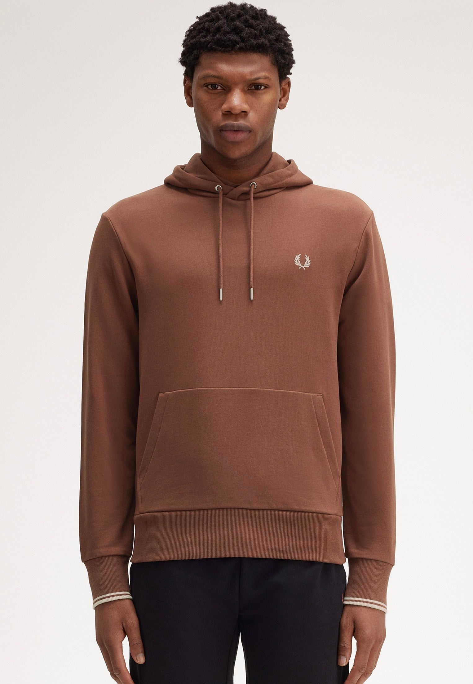 Fred Perry - Tipped Hooded Whisky Brown/Porridge Marl - Hoodie Cheap Sale Footaction