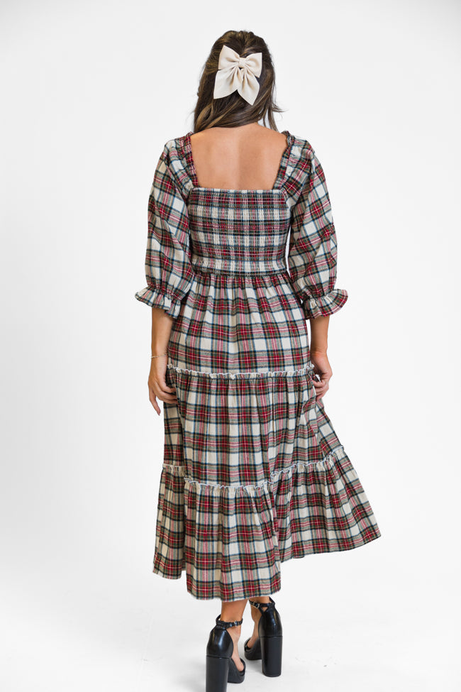 Time For Cheer Multi Plaid Midi Dress Discount Best Seller