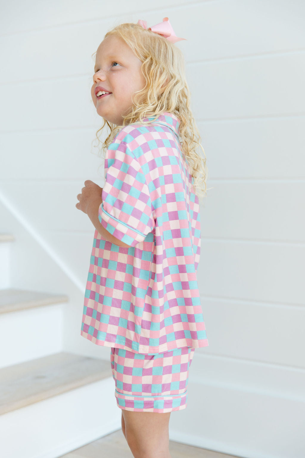 Kid's Good To Get Away  In Tori Checkered Tori X Pink Lily