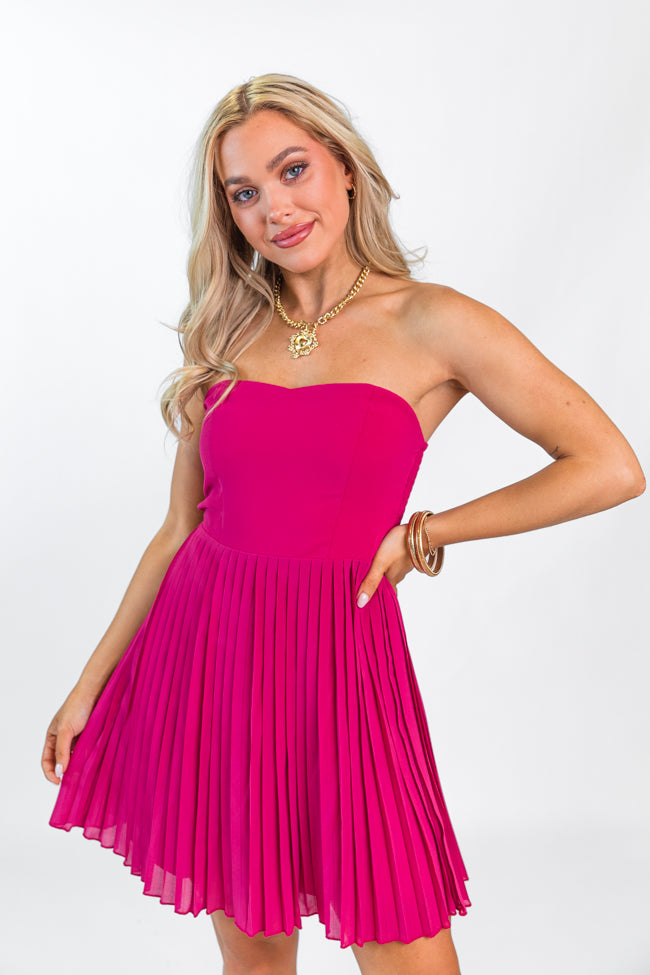 Sacred Promises Pink Strapless Chiffon Mini Dress FINAL SALE Clearance Order