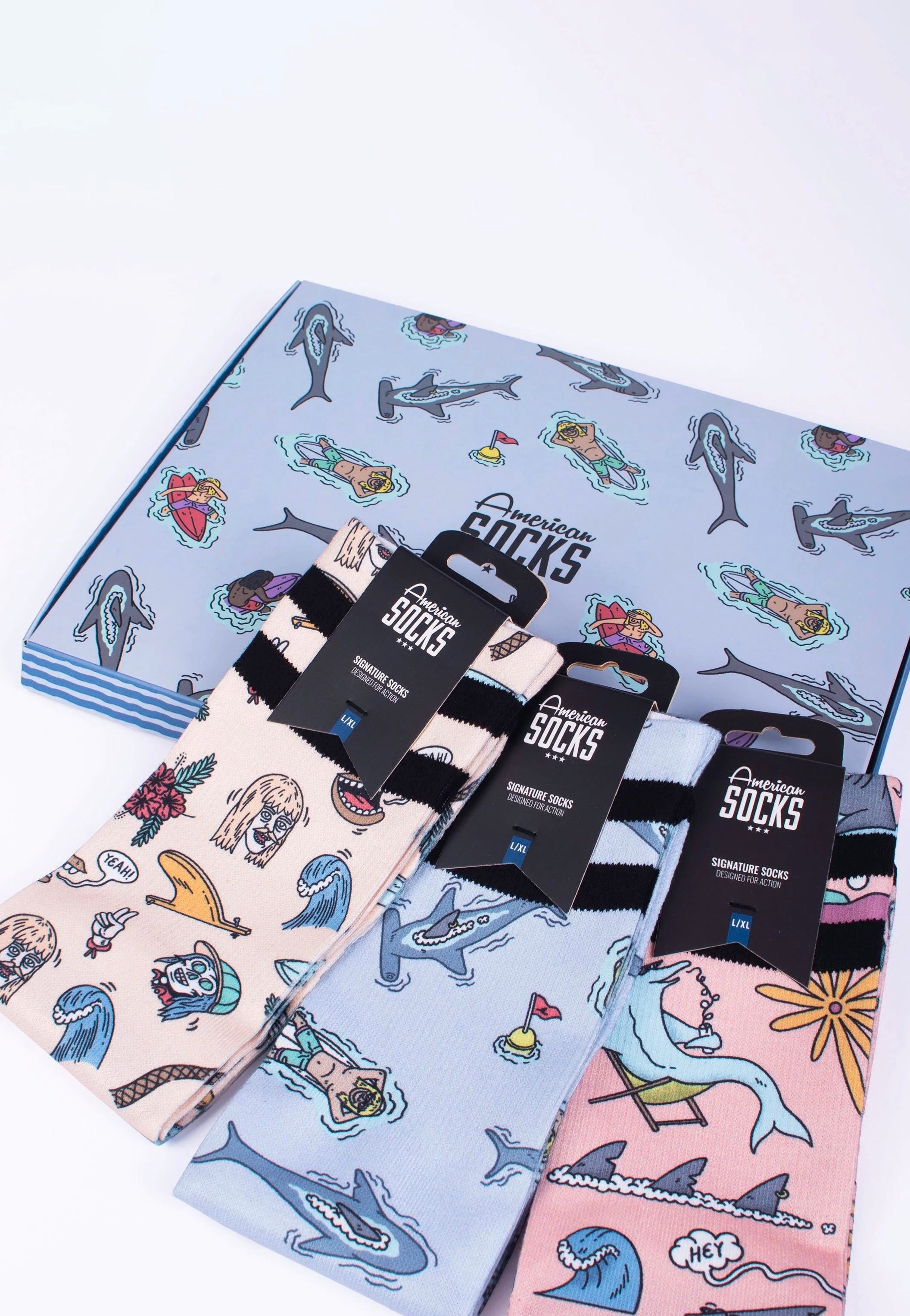 American Socks - Stinky Surfer Socks - Giftbox Fashionable Cheap Pice