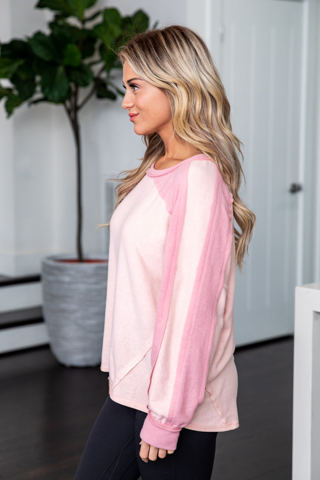 Fall For You Pink Colorblock Top FINAL SALE Outlet For Sale