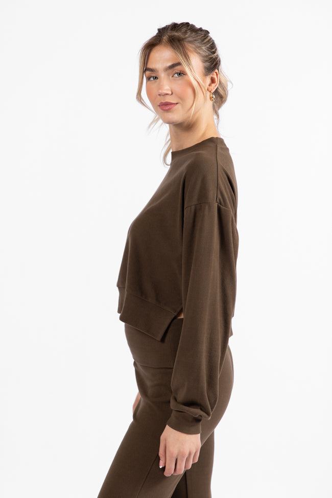 In A Dream Brown Super Soft Pullover Clearance Buy