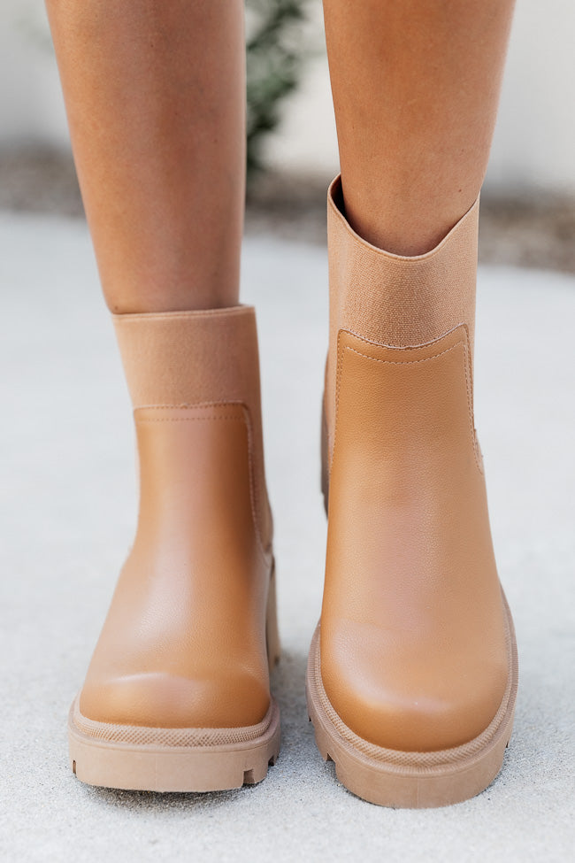 Ashley Camel Chunky Booties FINAL SALE Cheap Tumblr