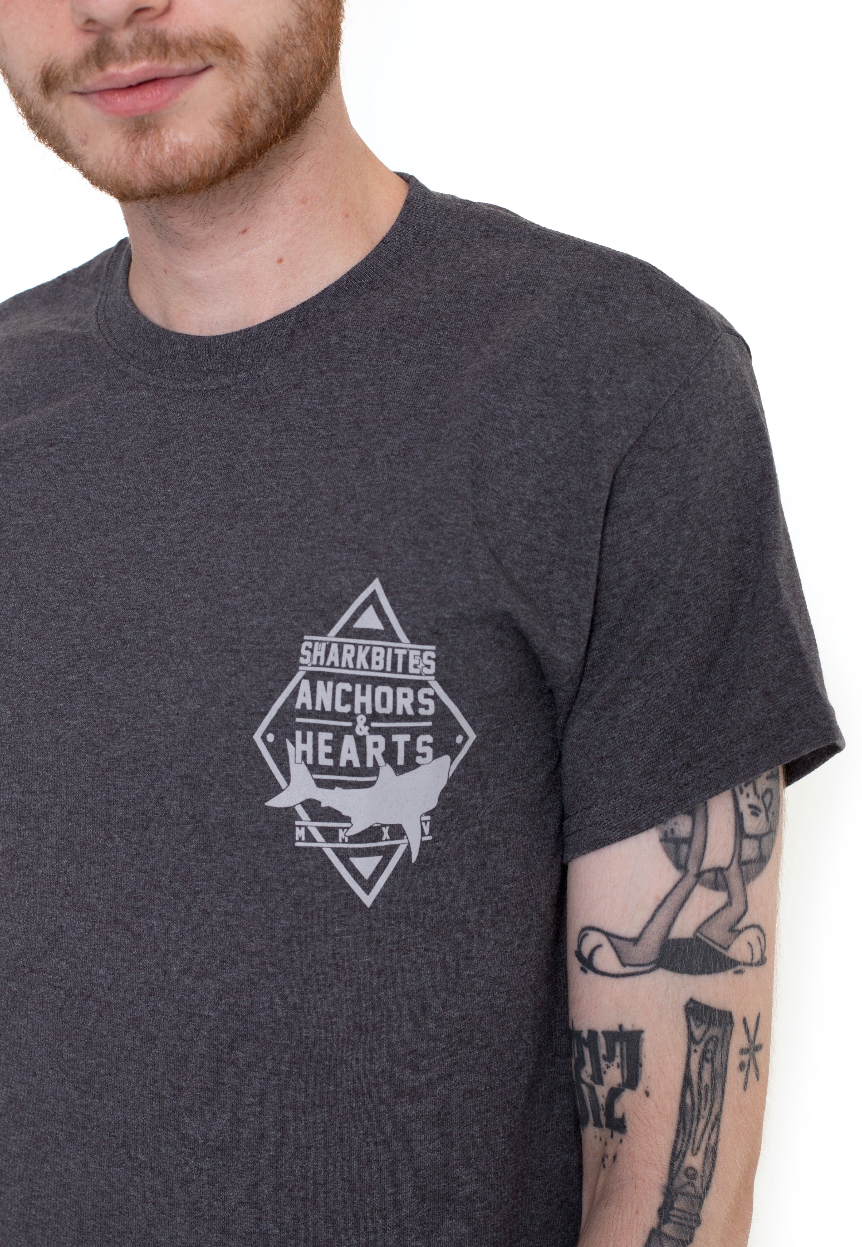 Anchors & Hearts - Sharkbites Grey - T-Shirt Cheap Wiki