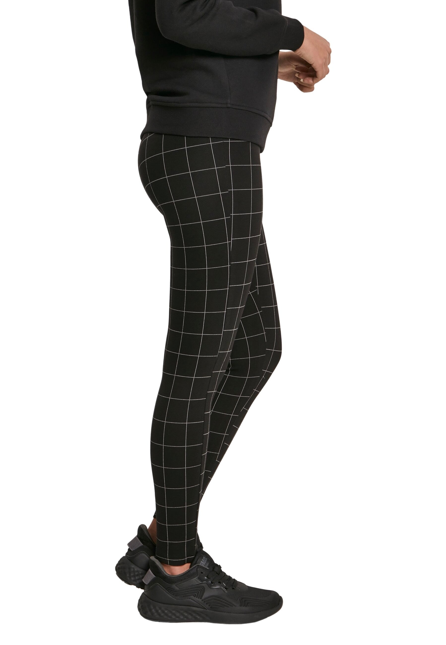 Urban Classics - Check High Waist Black/White - Leggings Outlet Clearance