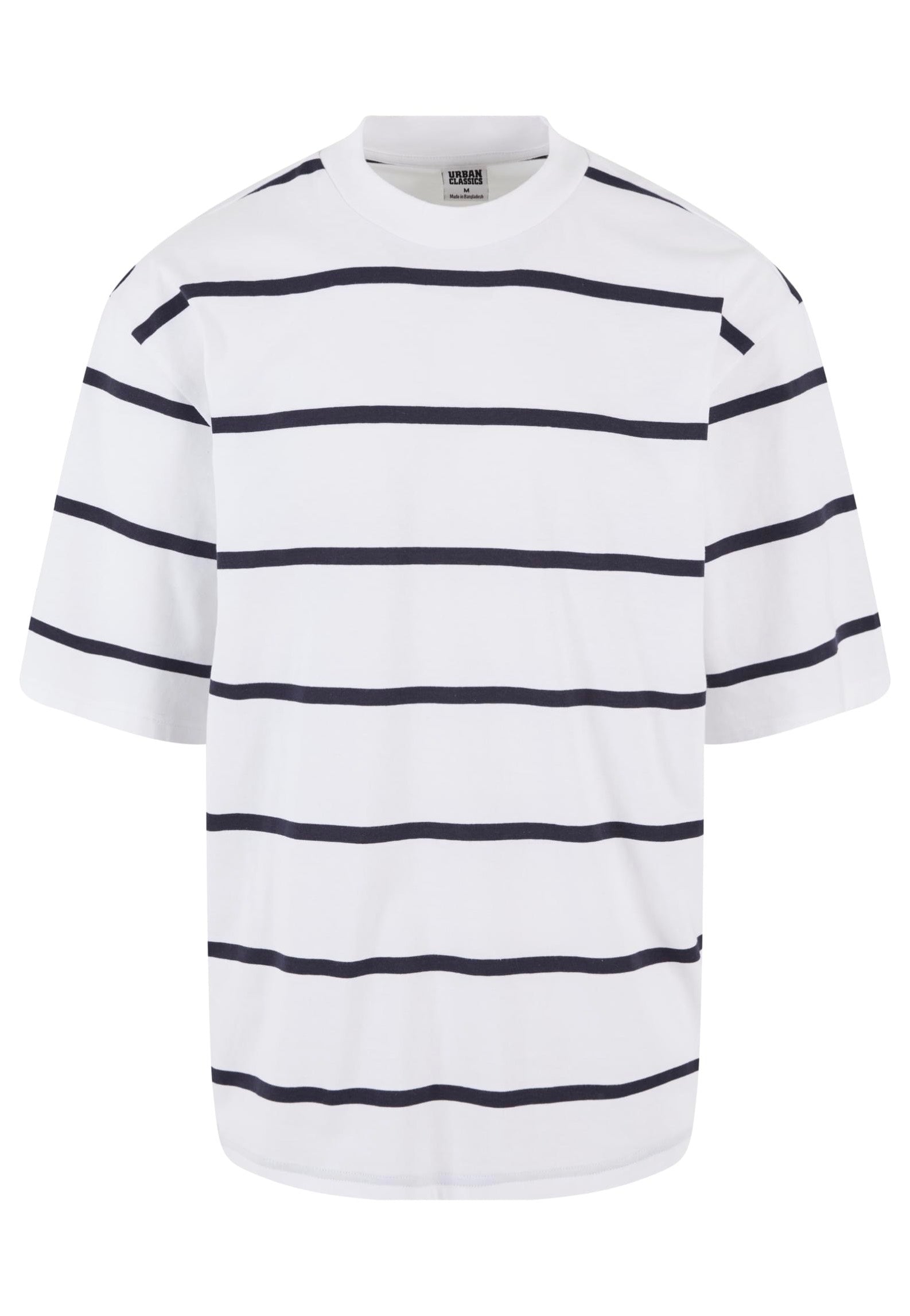 Urban Classics - Oversized Sleeve Modern Stripe White/Black - T-Shirt Outlet Brand New Unisex