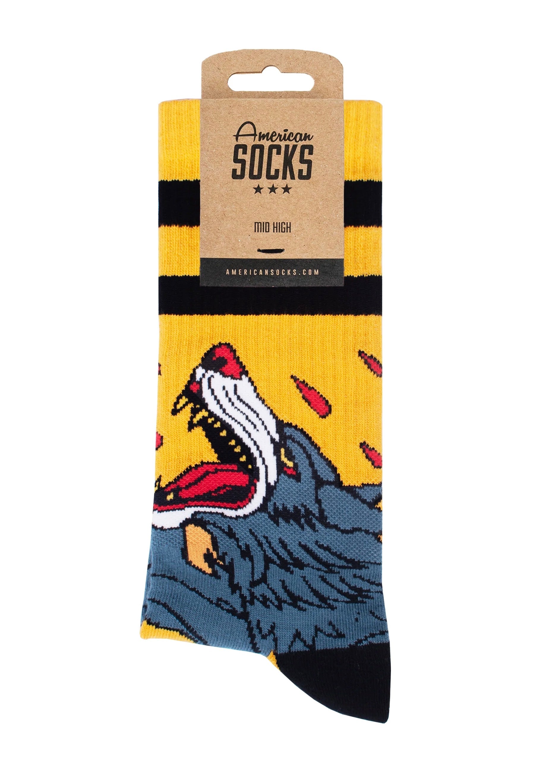 American Socks - Wolfpack Mid High Yellow - Socks Discount Big Sale