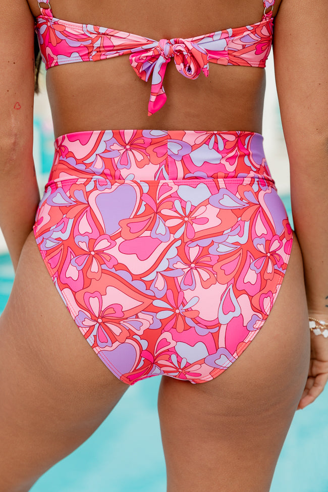 Groovy Getaway In Lovely Blossoms High Waisted Bikini Bottoms FINAL SALE Pay With Paypal For Sale