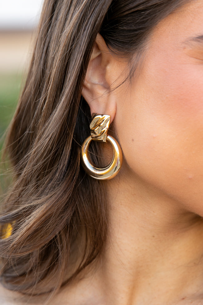 Post Circle Gold Hoop Earrings Discount Purchase