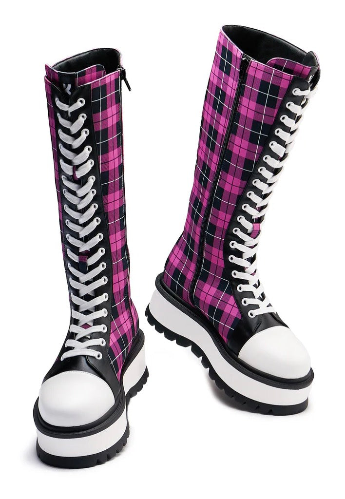 Koi Footwear - Irrelevant Long Platform Pink Check - Girl Shoes Cheap Purchase