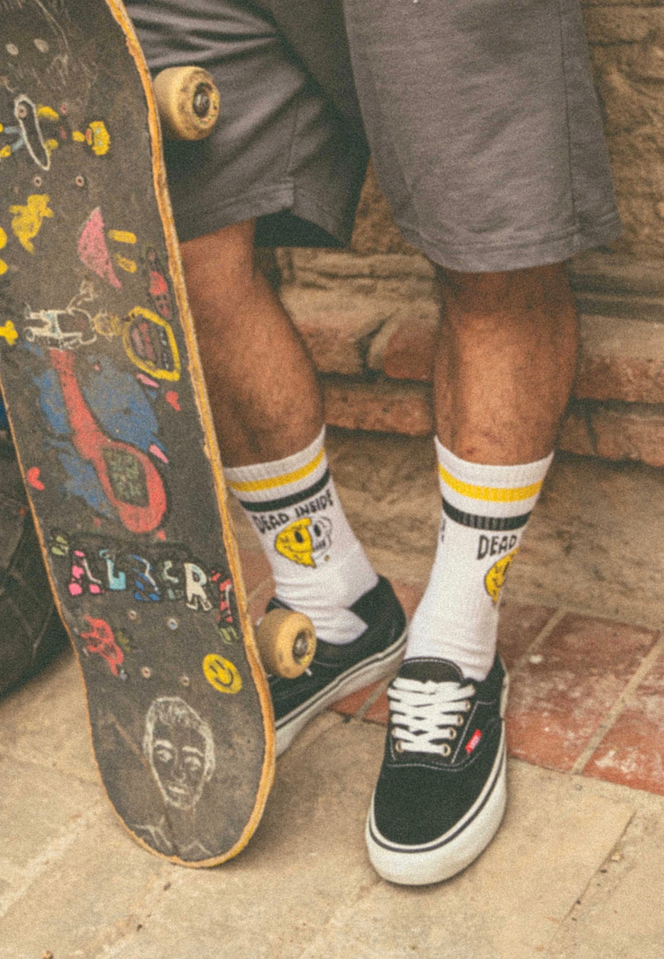 American Socks - Dead Inside Mid High White - Socks Sale Supply