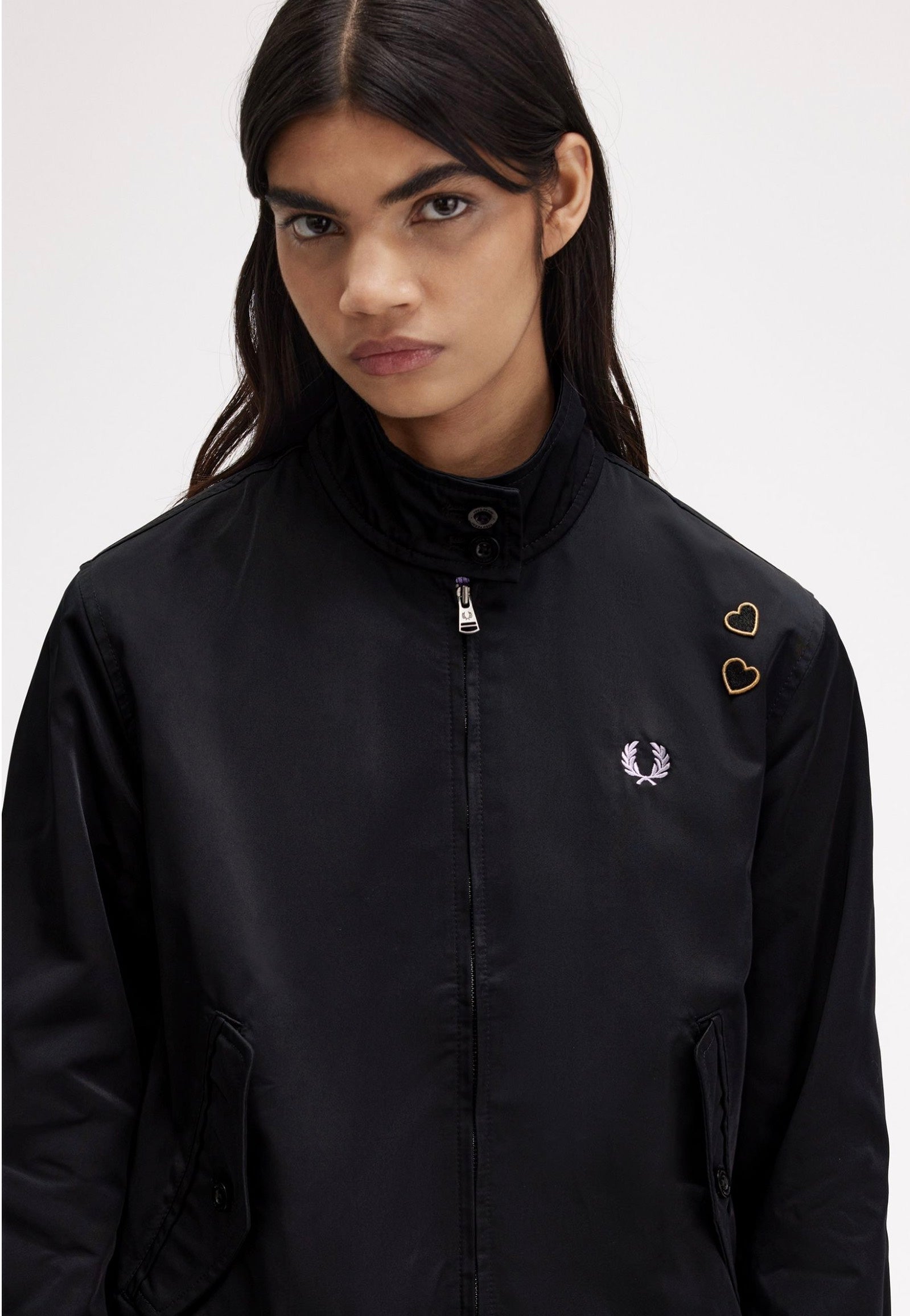 Fred Perry x Amy Winehouse - Zip Through Satin Black - Jacket Enjoy For Sale