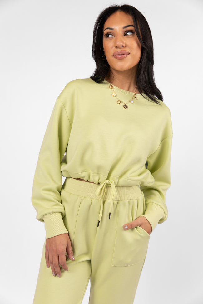 Only One Lime Drawstring Hem Pullover SALE Sale Pick A Best