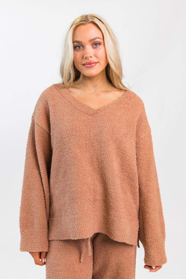 Dawn Teddy Fuzzy V-Neck Sweater SALE Latest Collections Online