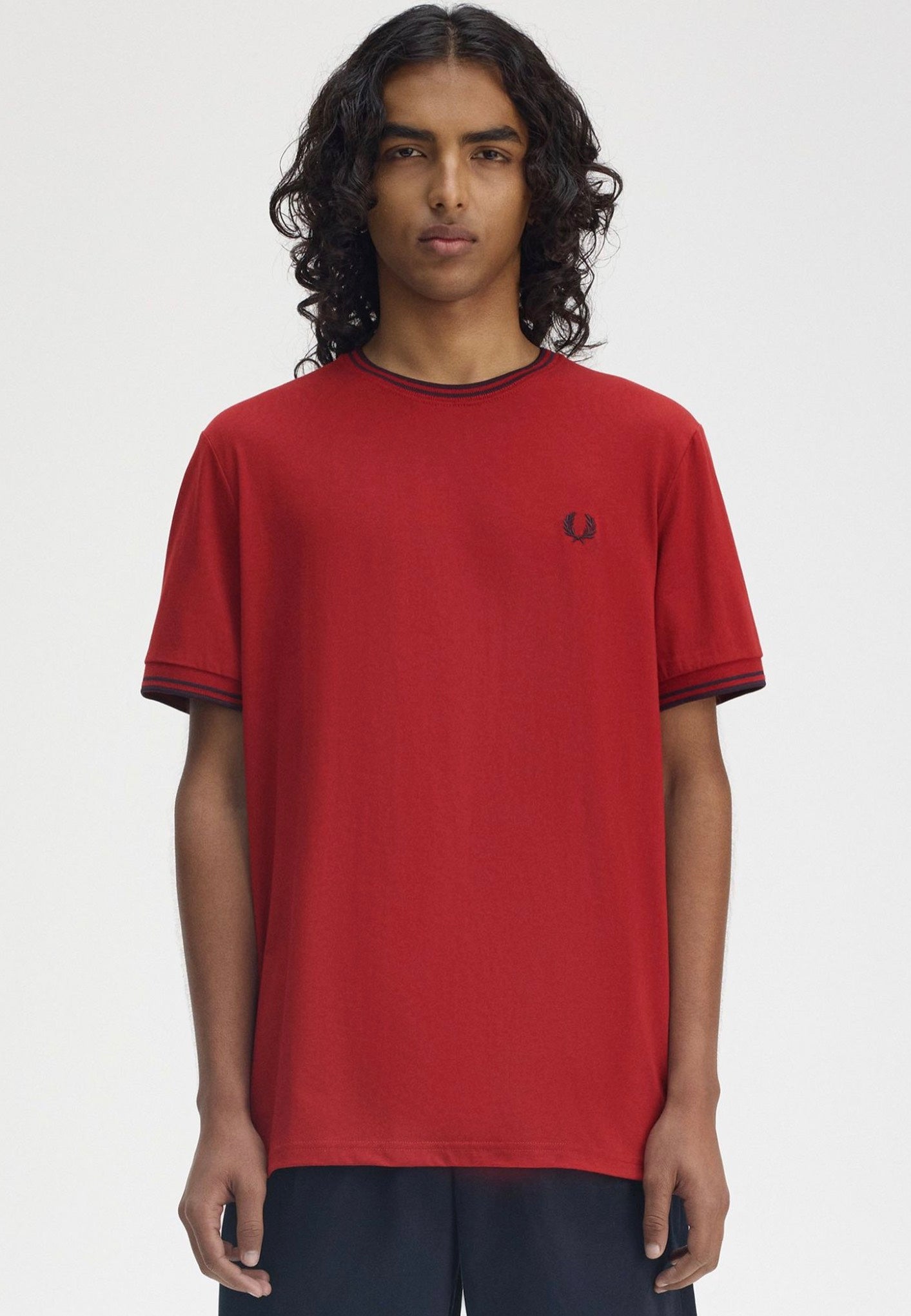 Fred Perry - Twin Tipped Burnt Red/Navy - T-Shirt New Styles Cheap Pice