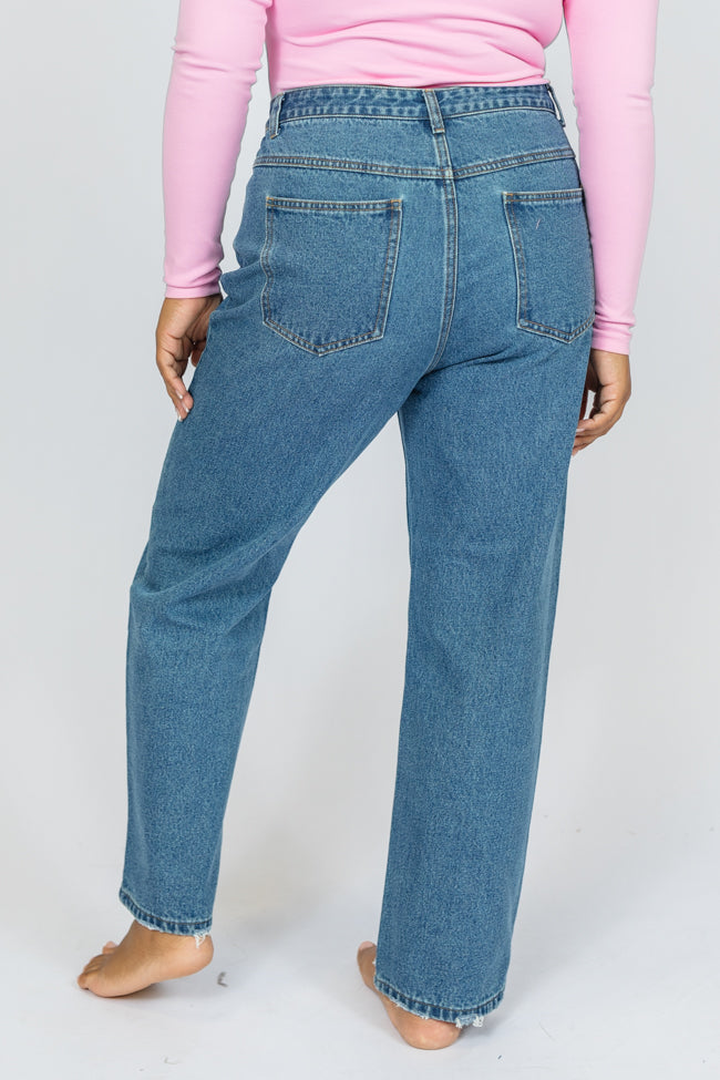 Megan Medium Wash Straight Leg Mom Jeans Buy Cheap Cheapest