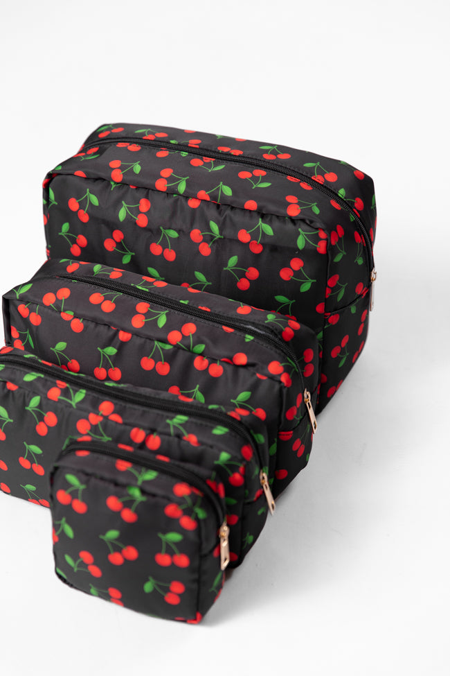 Cherries 4 Piece Travel Pouch Set Pictures Cheap Online