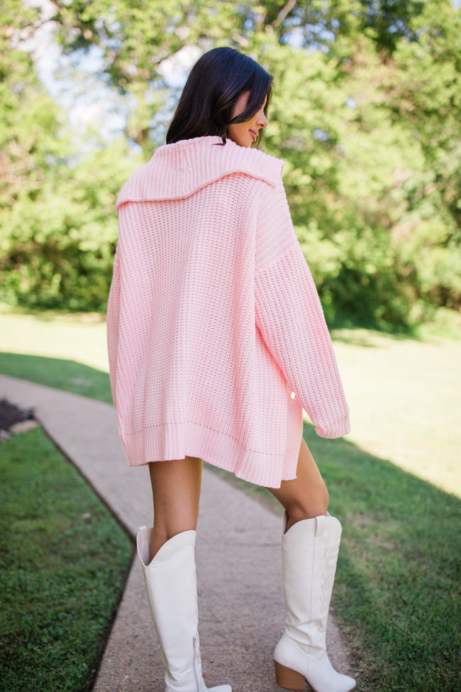 All In Theory Pink Oversized Cardigan Fast Delivery Sale Online