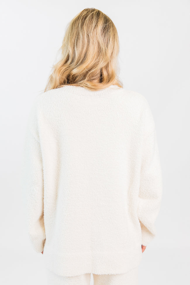 Dawn Ivory Fuzzy V-neck Sweater FINAL SALE Cheap Amazon