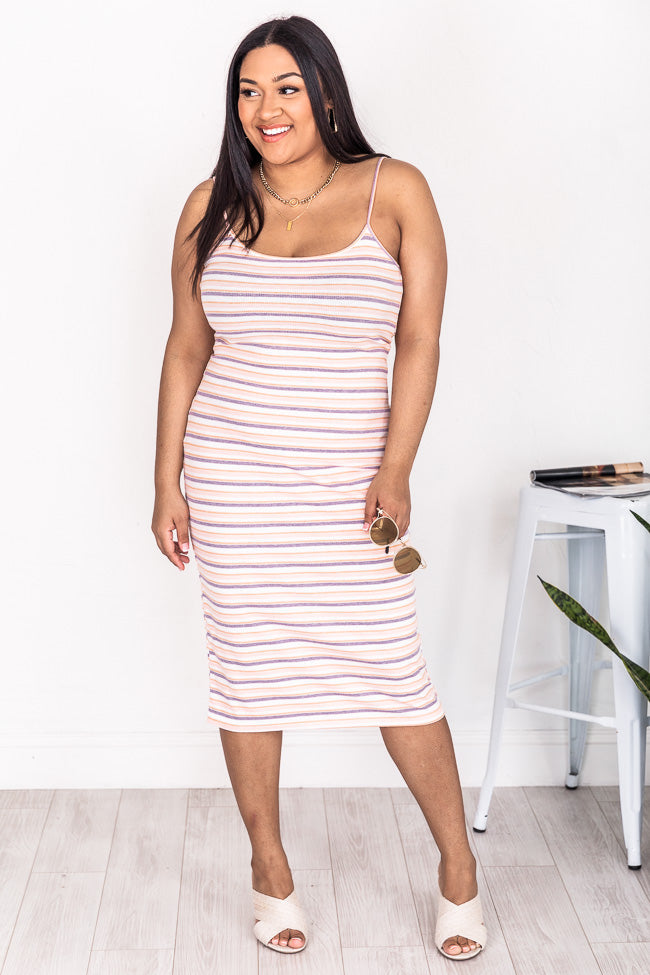 Leave A Clue Multi Striped Knit Midi Dress FINAL SALE Buy Cheap With Paypal