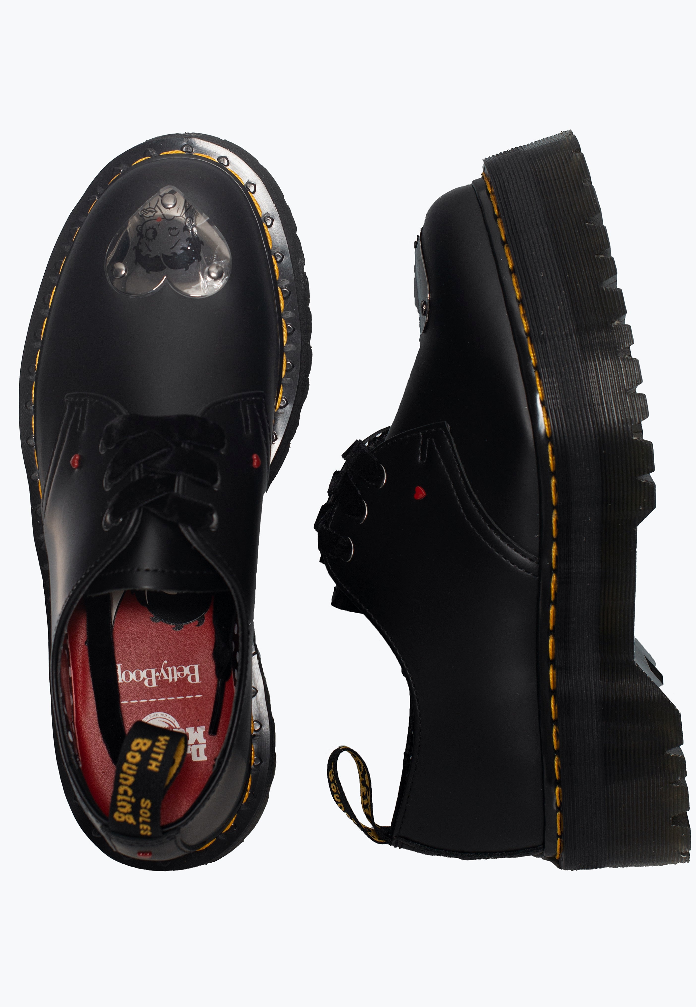 Dr. Martens x Betty Boop - 1461 Quad Black Smooth - Girl Shoes Outlet Classic