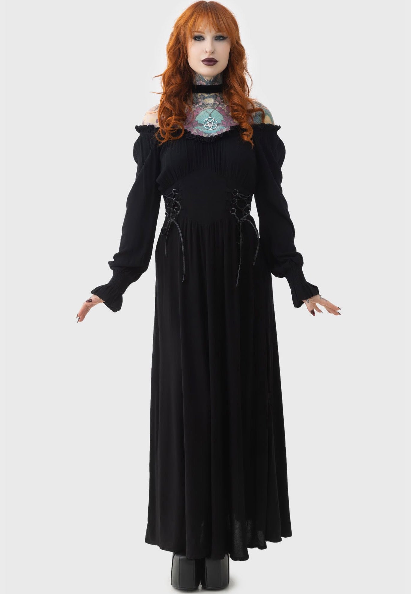 Killstar - Jocaster Maxi Black - Dress Clearance 100% Guaranteed