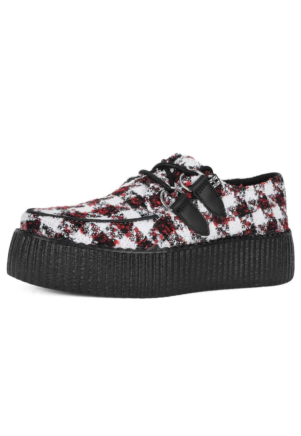 T.U.K. - Viva Mondo Creeper Black/White/Red Textile - Girl Shoes Cheap With Mastercard