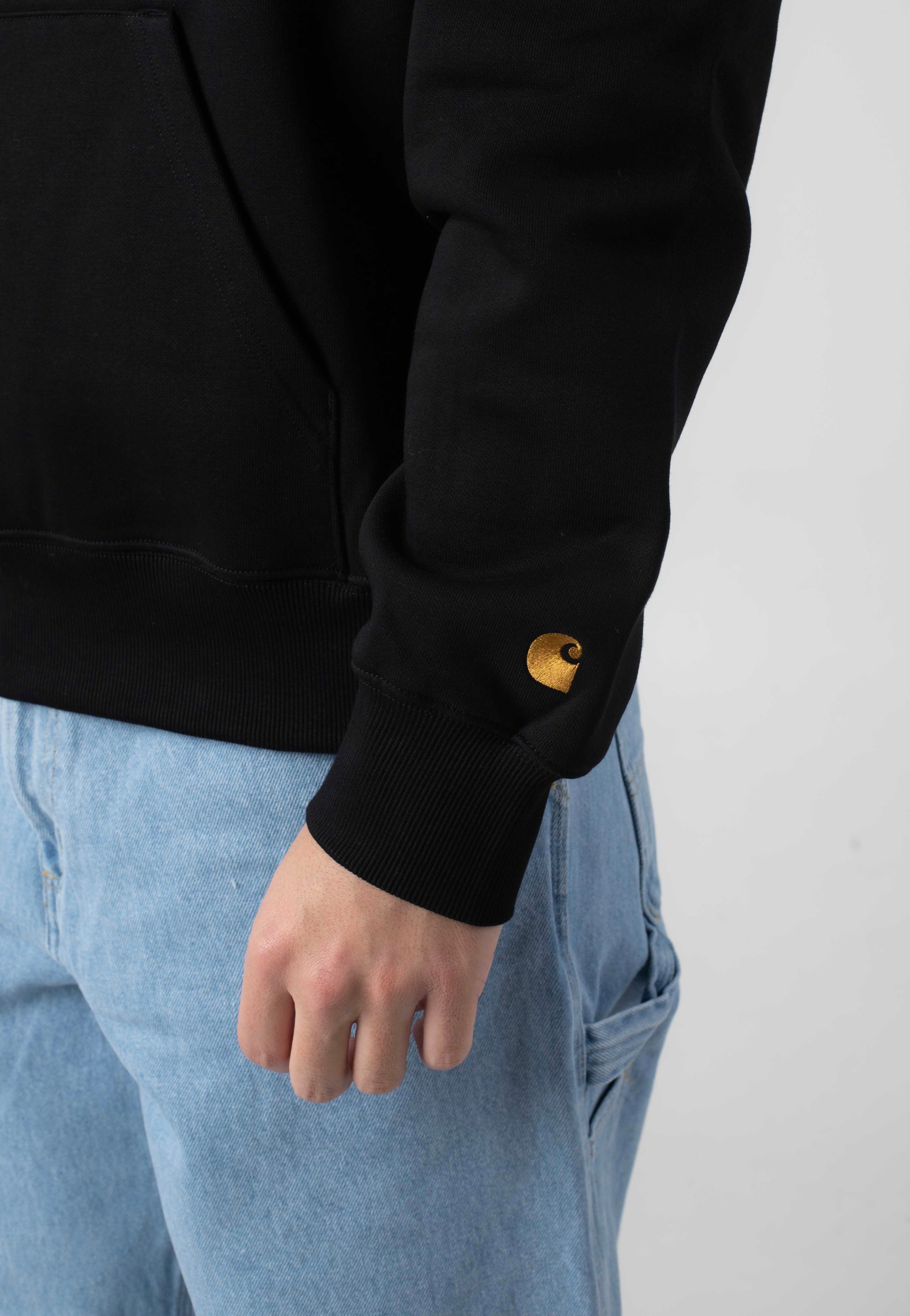 Carhartt WIP - Chase Neck Zip Black/Gold - Sweater Discount Manchester