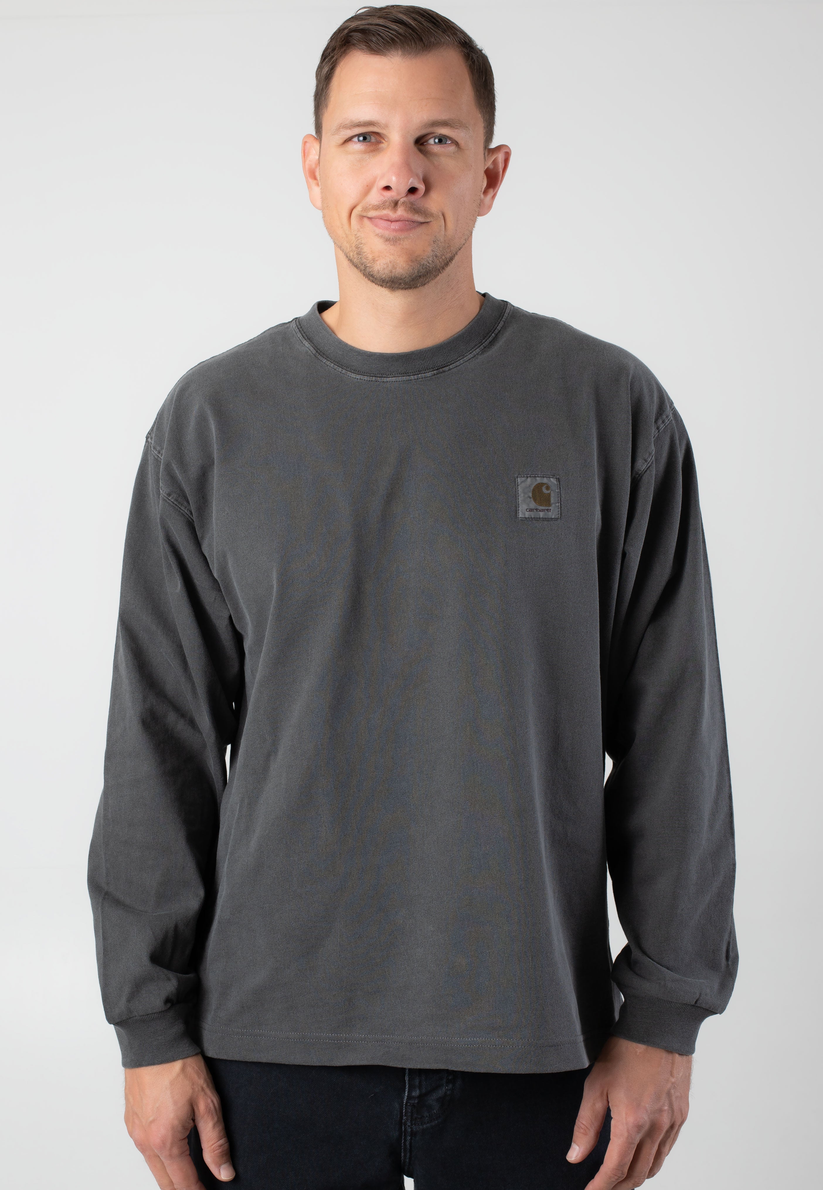 Carhartt WIP - Vista Garment Dyed Graphite - Longsleeve Outlet Marketable