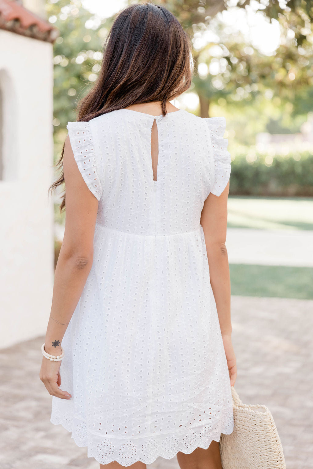 You Found My Heart White Round Neck Lace Romper Dress FINAL SALE Outlet Affordable