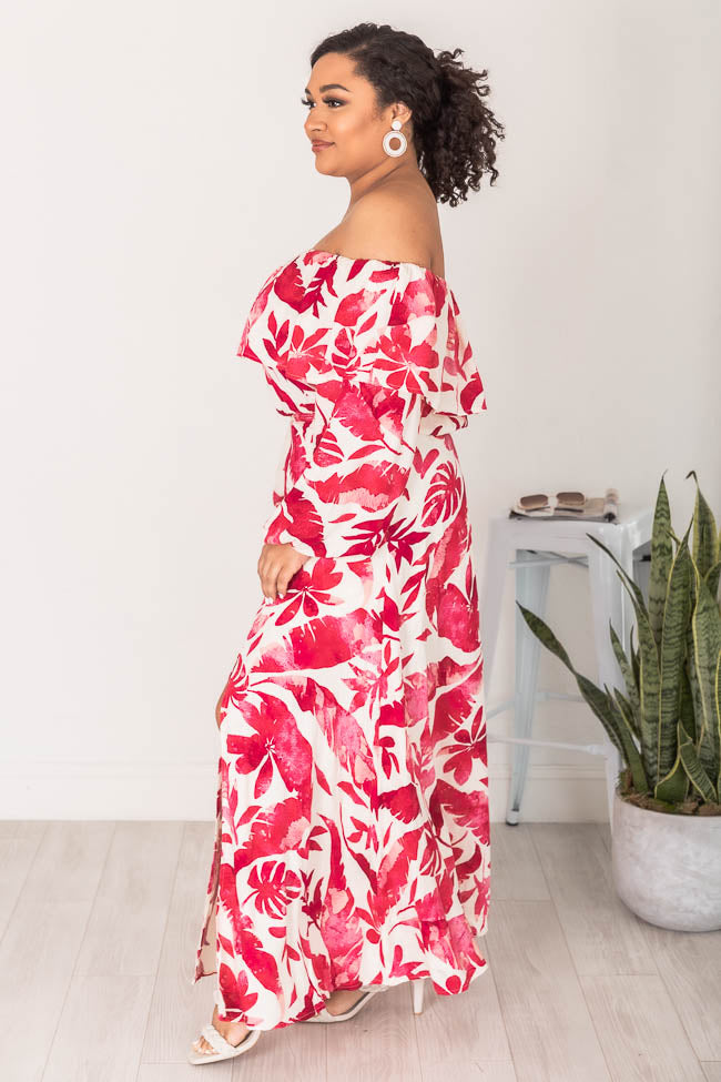 Passport To Paradise Pink/White Printed Maxi Skirt FINAL SALE Real Online