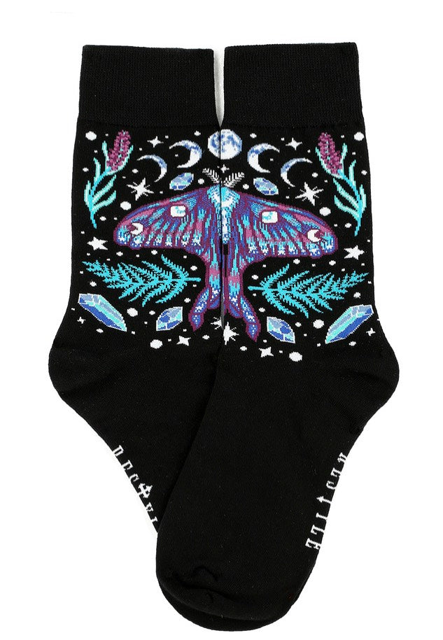 Restyle - Enchanted Forest Jaquard Black - Socks Free Shipping Best Pices