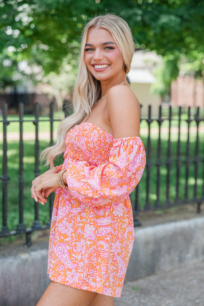 Following The Sun Multi Print Off The Shoulder Romper FINAL SALE Outlet Shop