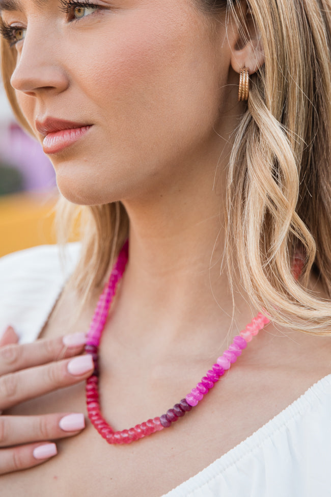 Pink and Red Beaded Necklace Ebay Online