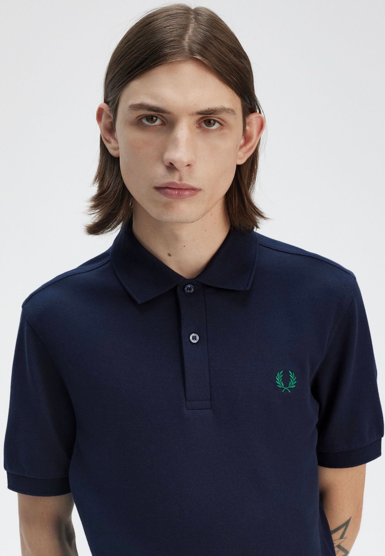 Fred Perry - The Fred Perry Dark Carbon/Label Green - Polo Buy Cheap 2025