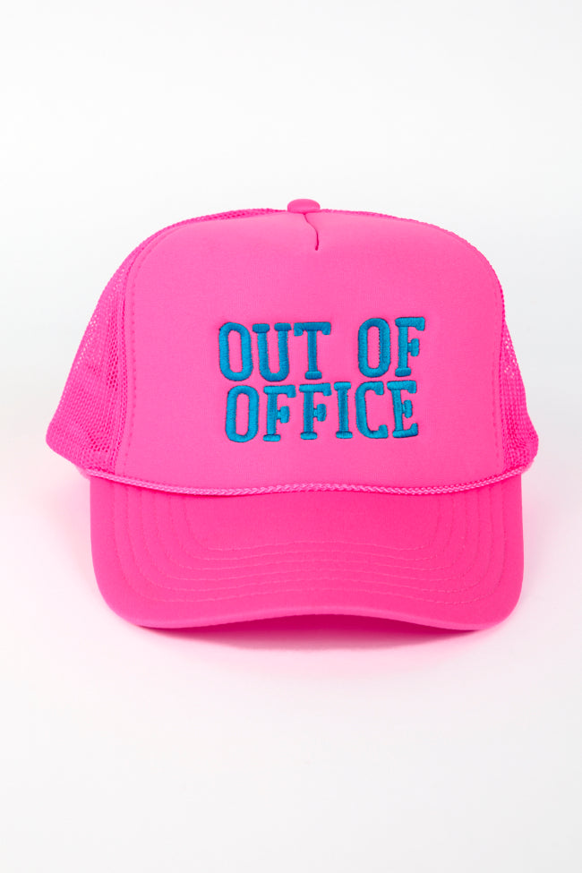 Out Of Office Neon Pink Trucker Hat Cheap Affordable