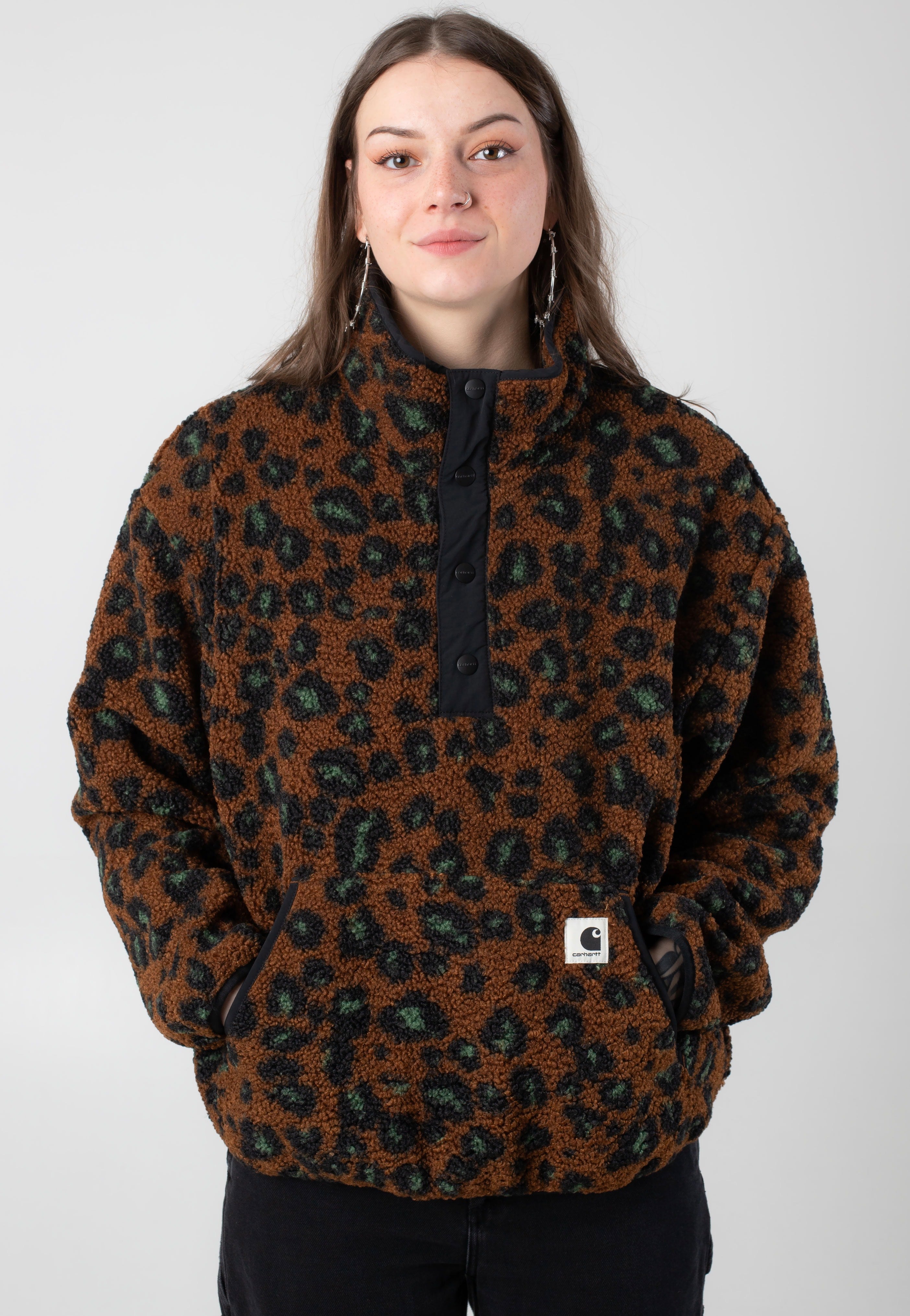 Carhartt WIP - W' Elliot High Neck Camo Leo Jacquard/Tamarind/Black - Jacket