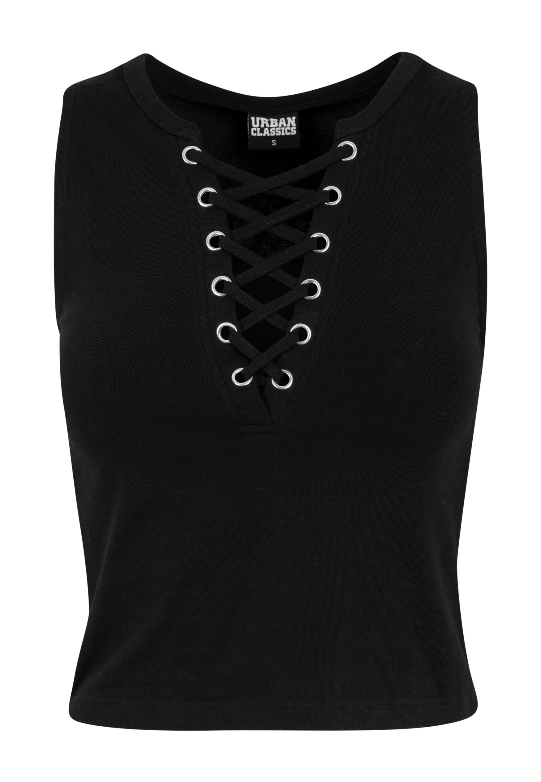 Urban Classics - Lace Up Cropped Black - Top Cheap With Paypal