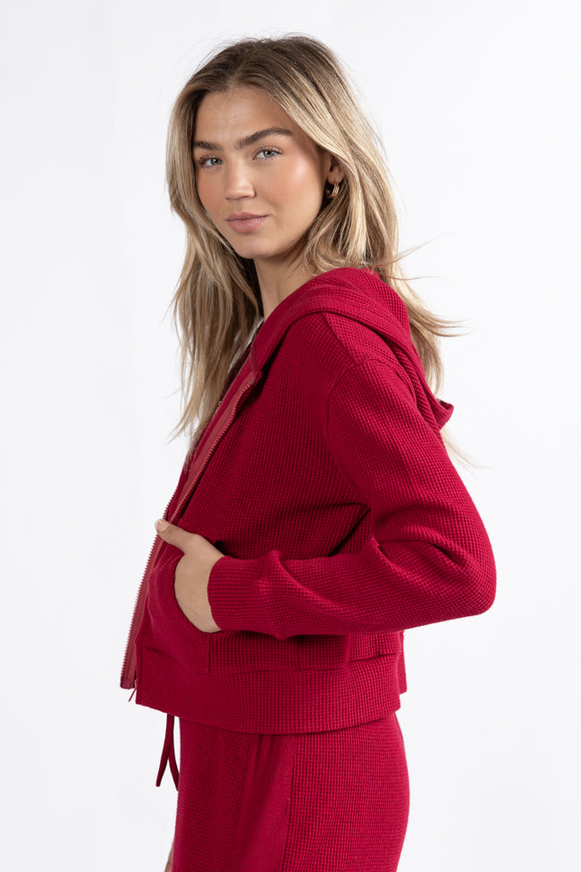 Essential Ease Red Zip Up Jacket Macy Blackwell X Pink Lily FINAL SALE Buy Cheap Brand New Unisex