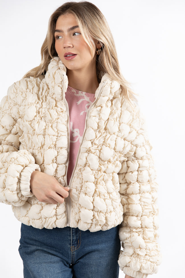 Higher Heights Ecru Bubble Puffer Jacket FINAL SALE The Cheapest Cheap Pice