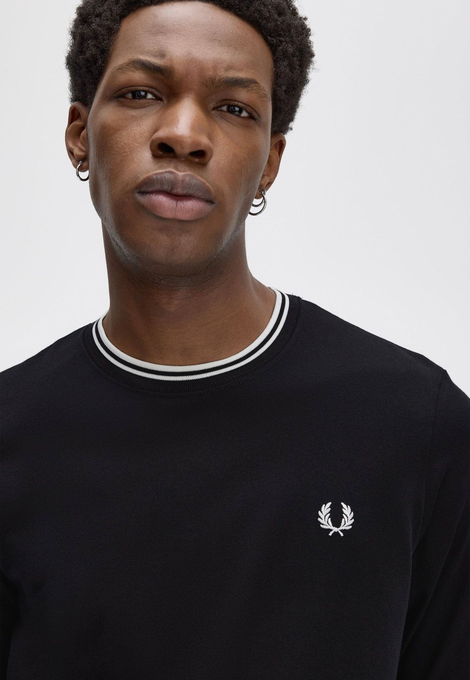 Fred Perry - Twin Tipped Black - Longsleeve Sale High Quality